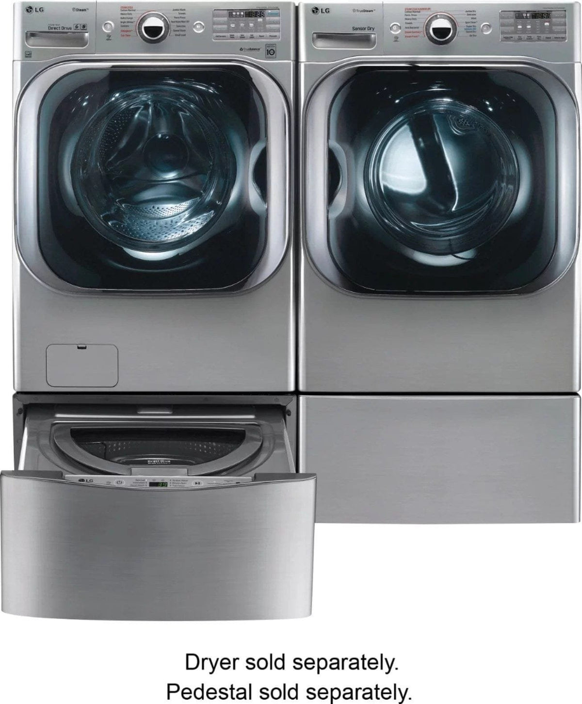 LG – 5.2 Cu. Ft. High Efficiency Front-Load Washer with Steam and TurboWash Technology – Graphite steel image 8