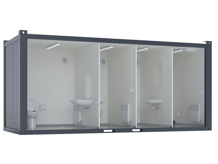 20′ Toilet Container, Three Standard And One Barrier-free Toilet, Premium image 5