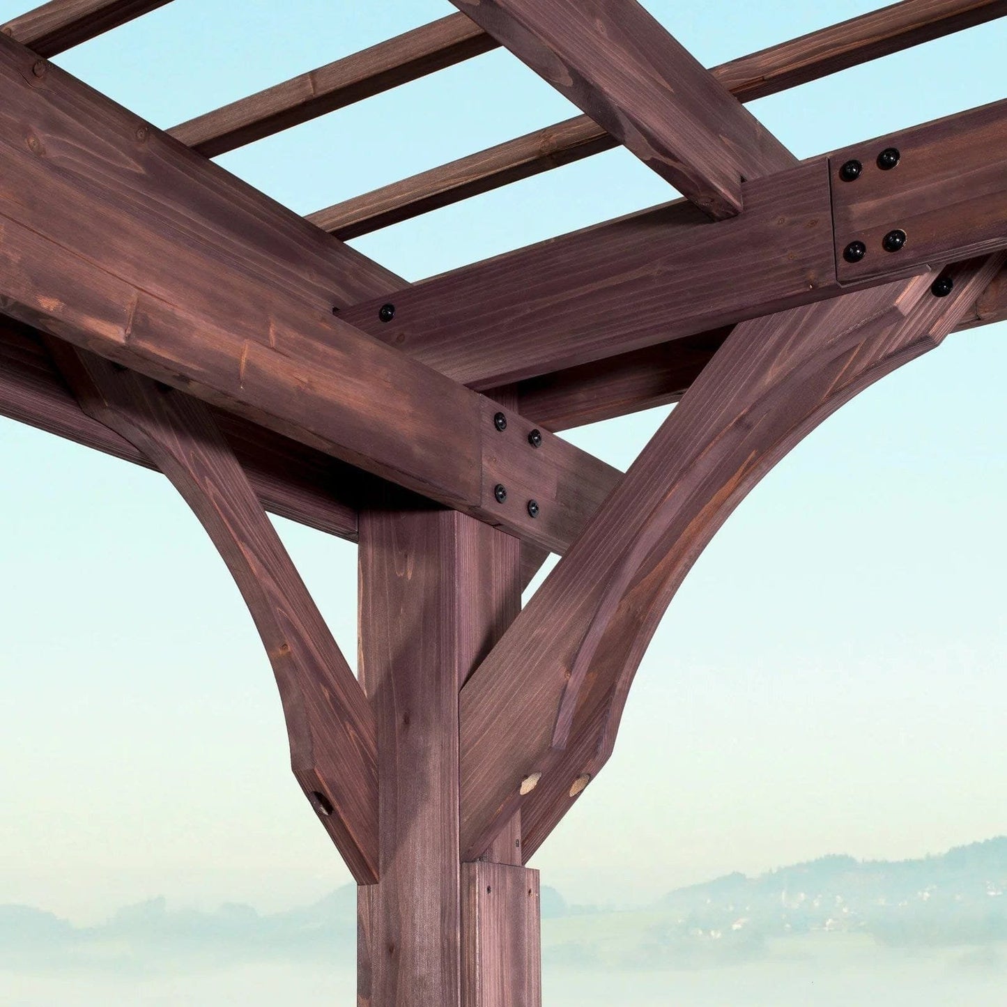 14×10 Somerville Pergola – Walnut Stain image 1