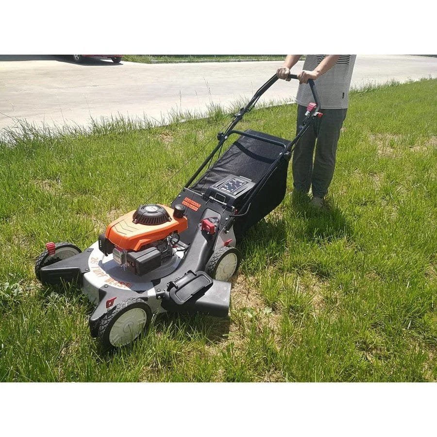 26 in. 208 cc Gas Walk Behind 3-In-1 Wide Area Self Propelled Lawn Mower, Rear Wheel Drive with Blade Brake Clutch image 2