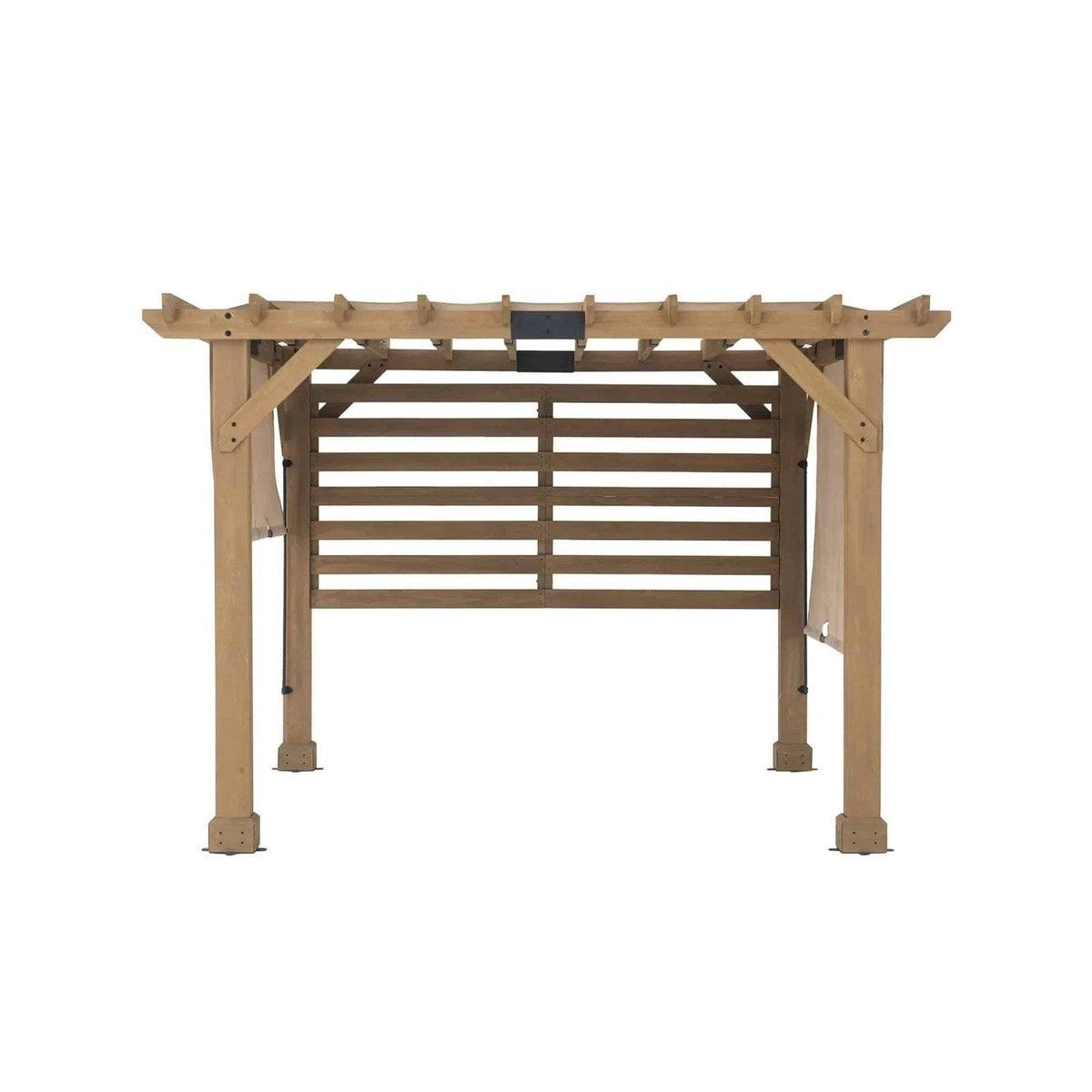 SummerCove 11 ft. x 10 ft. Tan Cedar Frame Wood Pergola with Adjustable Canopy image 10