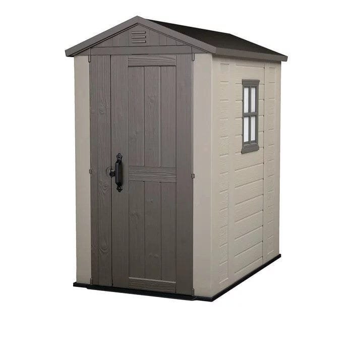 Factor 4x 6 FT Durable Resin Outdoor Storage Shed with Reinforced Steel For Lawn Patio Garden image 0