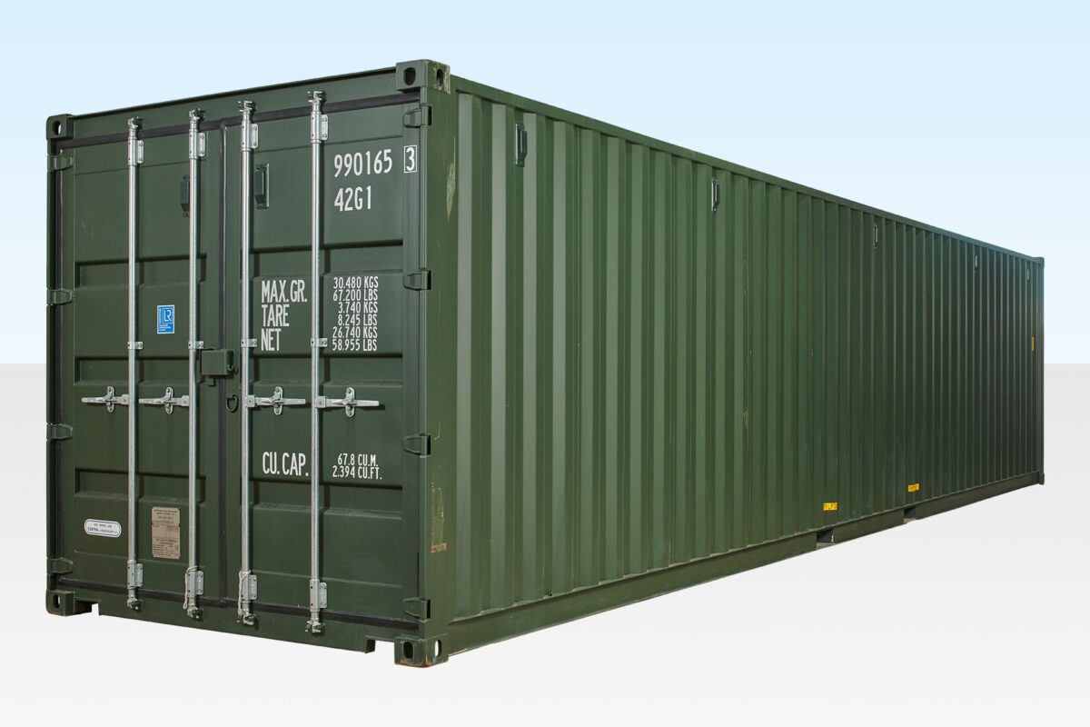 40ft Shipping Container Green (RAL 6007) image 1