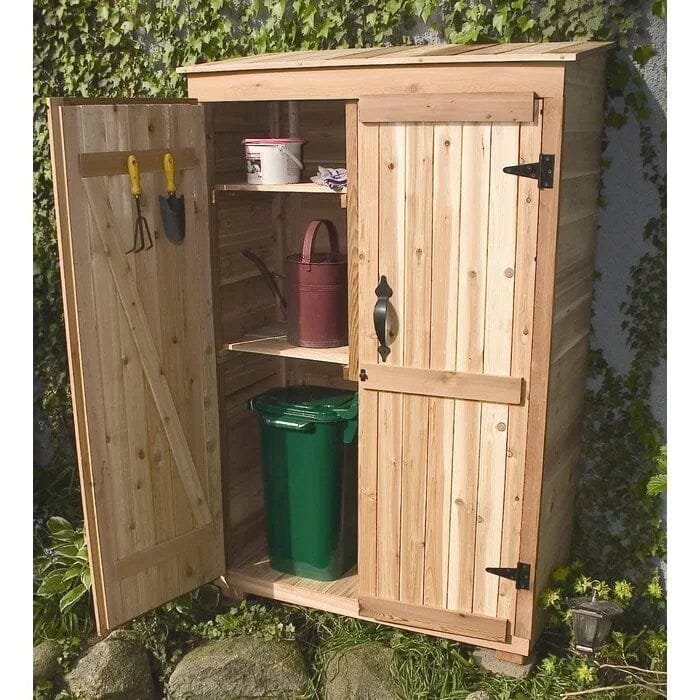 4 ft. W x 2 ft. D Garden Chalet Cedar Wood Tool Shed image 2