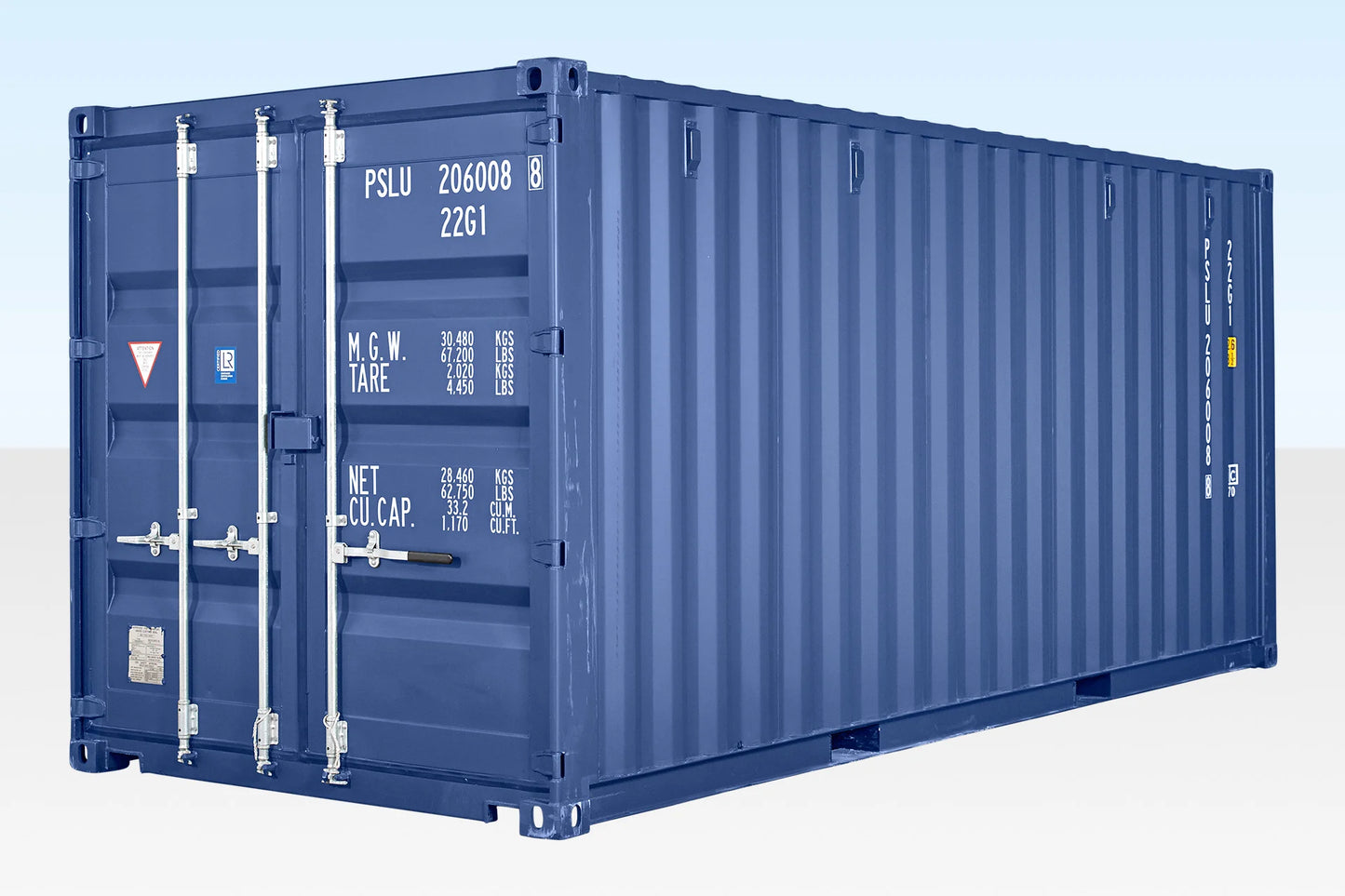 20ft Blue One Trip Shipping Container (RAL 5013) – Premium Storage Container image 4