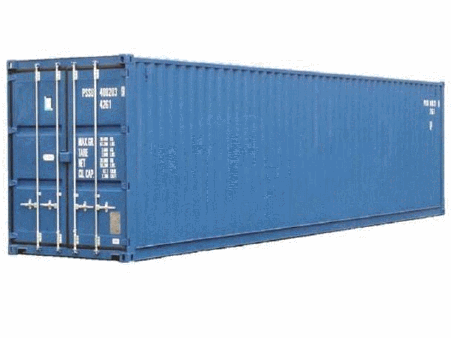 40ft x 8ft One Trip Tunnel Container (Double End Door) Blue image 1