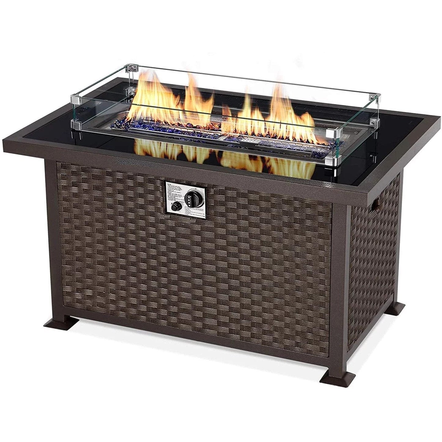 Danrelax 44in Outdoor Propane Gas Fire Pit Table, Brown, Fire Pit Table, Fireplace, fire pit image 0