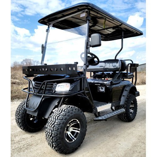 Brand New 48v Electric Golf Cart Lifted & Loaded eMACHINE 2023 β Black image 0