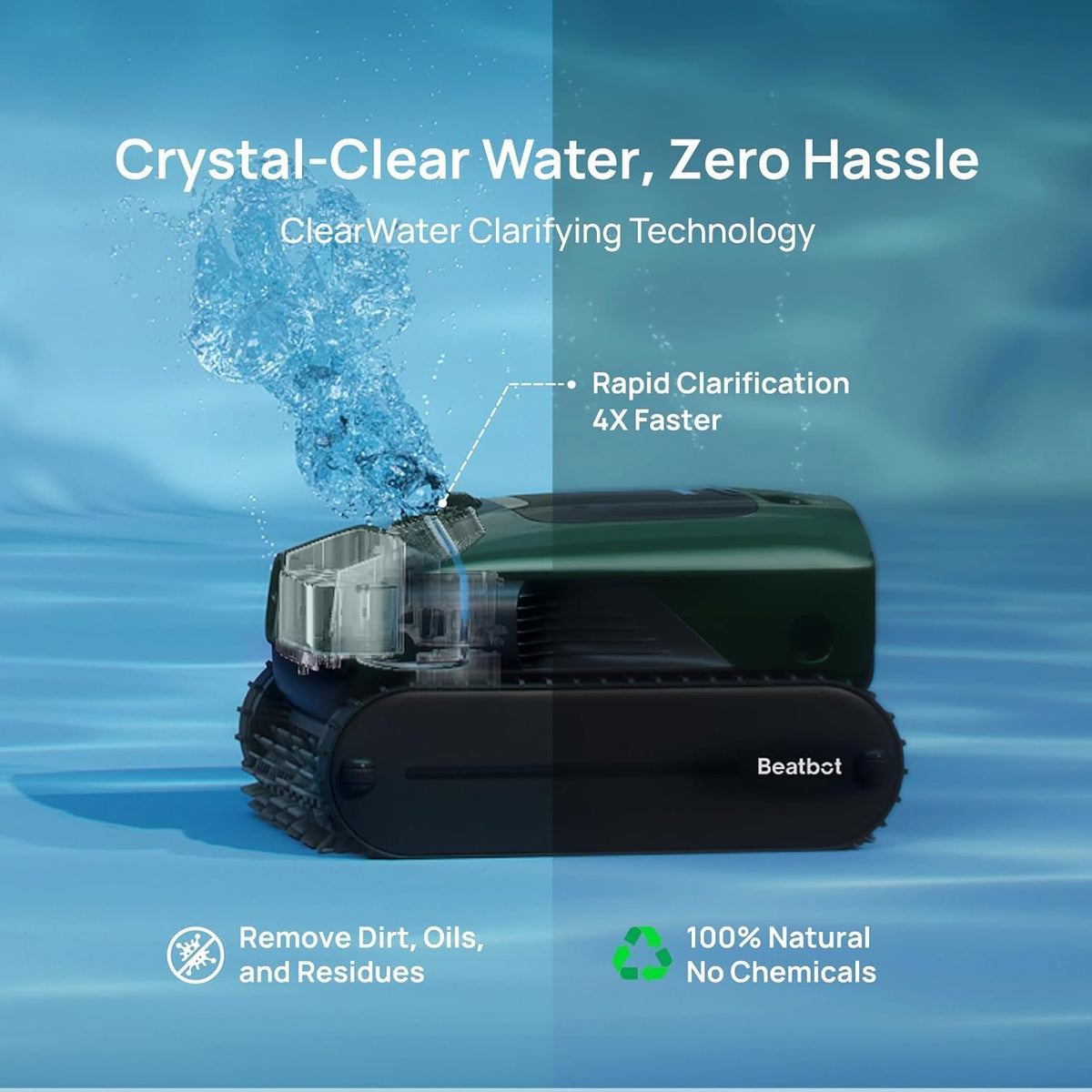 Beatbot AquaSense 2 Pro Robotic Pool Cleaner – 5-in-1 Cordless Skimmer & Clarifier, App-Controlled, Smart Parking, Up to 3,875 Sq. Ft. – Obsidian image 13