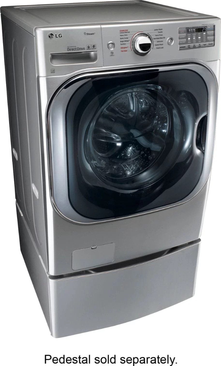 LG – 5.2 Cu. Ft. High Efficiency Front-Load Washer with Steam and TurboWash Technology – Graphite steel image 2