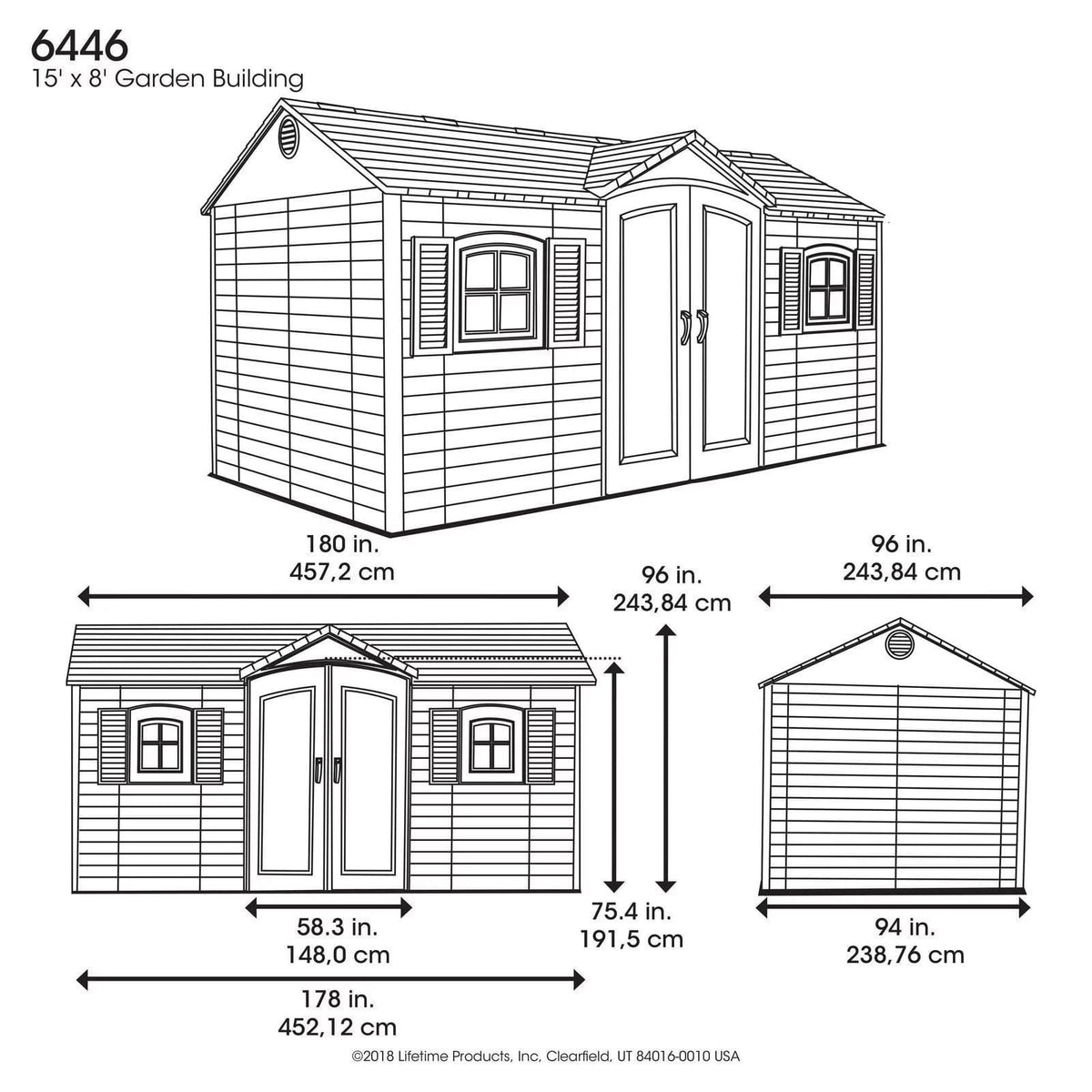 Lifetime Garden Shed – 15 ft. x 8 ft. image 1