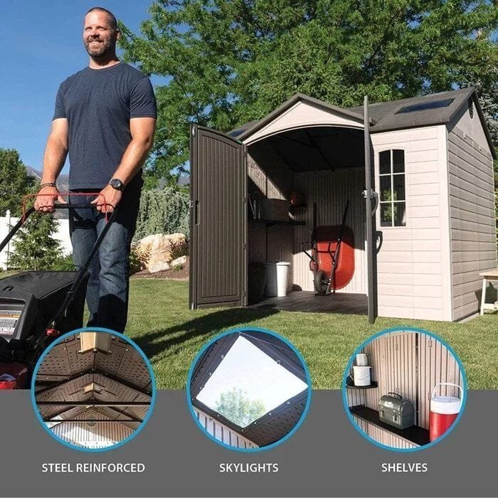 Side 10 ft. W x 8 ft. D Plastic Storage Shed image 5
