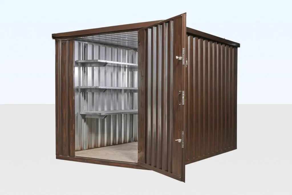 Wood-Effect Flat Packed Storage Container 2M X 2.1M image 1