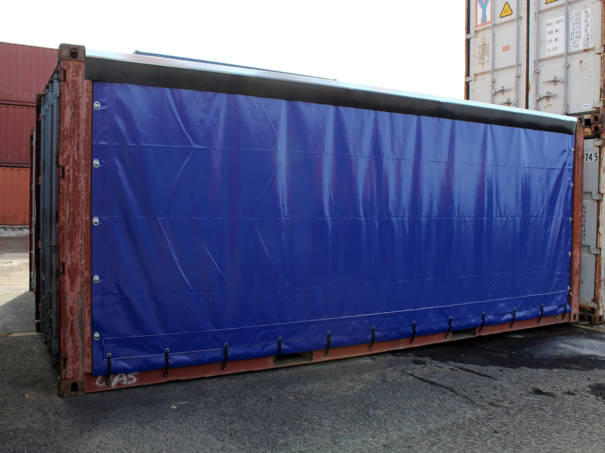 20′ Storage Container With Tarpaulin Wall image 0