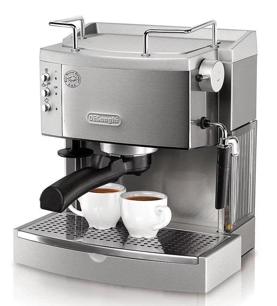 De’Longhi – Espresso Machine with 15 bars of pressure, Milk Frother and removable water tank – Stainless Steel image 1