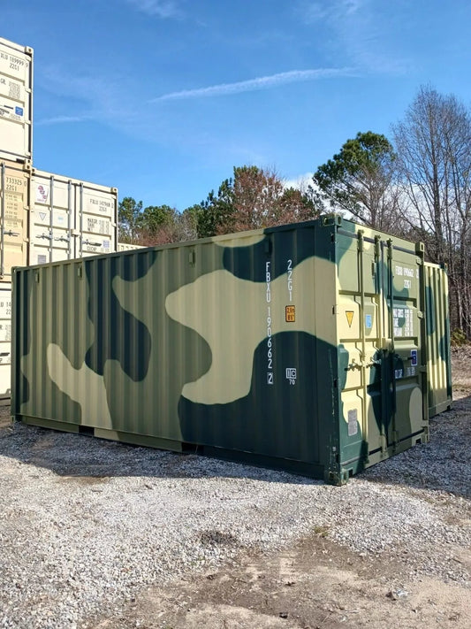 New One Trip 20′ Ft Camouflage Shipping Storage Dry Container Conex image 0