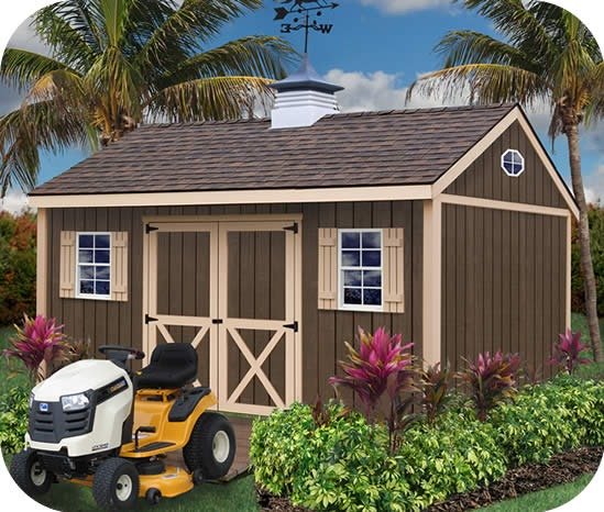 Brookfield 16×12 Wood Storage Shed Kit – ALL Pre-Cut image 0