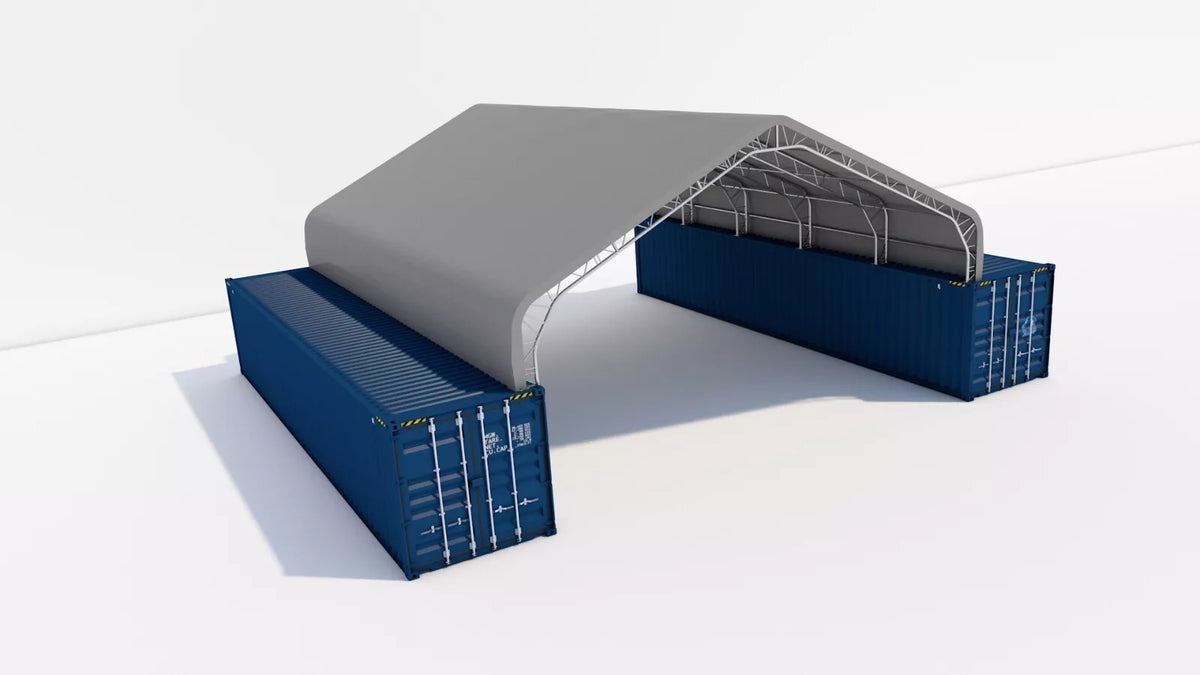 33W x 40L x 12H Peak Double Truss Kwanzaa Hut Shipping Container Roof Quonset image 6