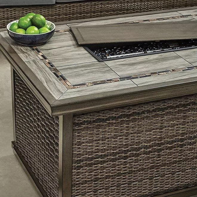 Newcastle 6-Piece Patio Deep Seating Set with Fire Pit – Smoke – Member’s Mark image 2