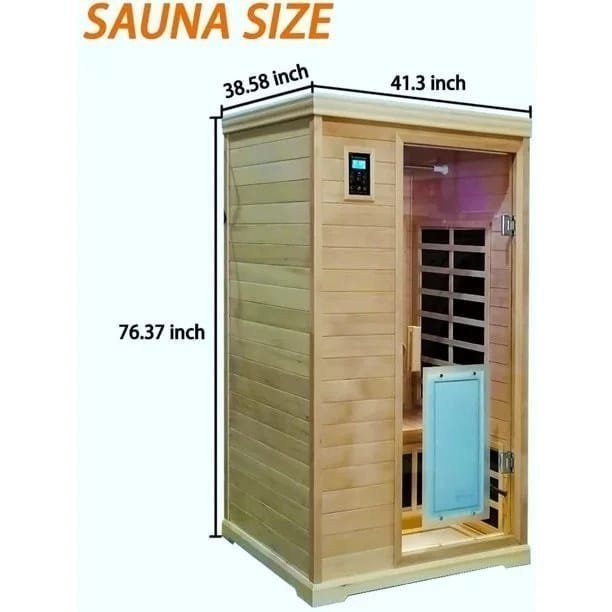 KUNSANA Far infrared sauna room,One person size, Hemlock Wooden Far Infrared Sauna for Home image 4
