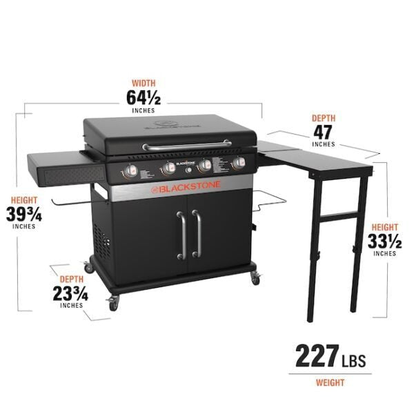 Blackstone 36-in Culinary Cabinet Griddle with Side Table: Versatile Outdoor Cooking in Stainless Steel image 7