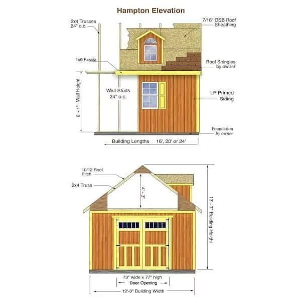 Best barns Hampton 12×16 Wood Storage Shed Kit Installation Included image 7