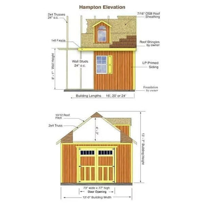 Best barns Hampton 12×16 Wood Storage Shed Kit Installation Included image 7