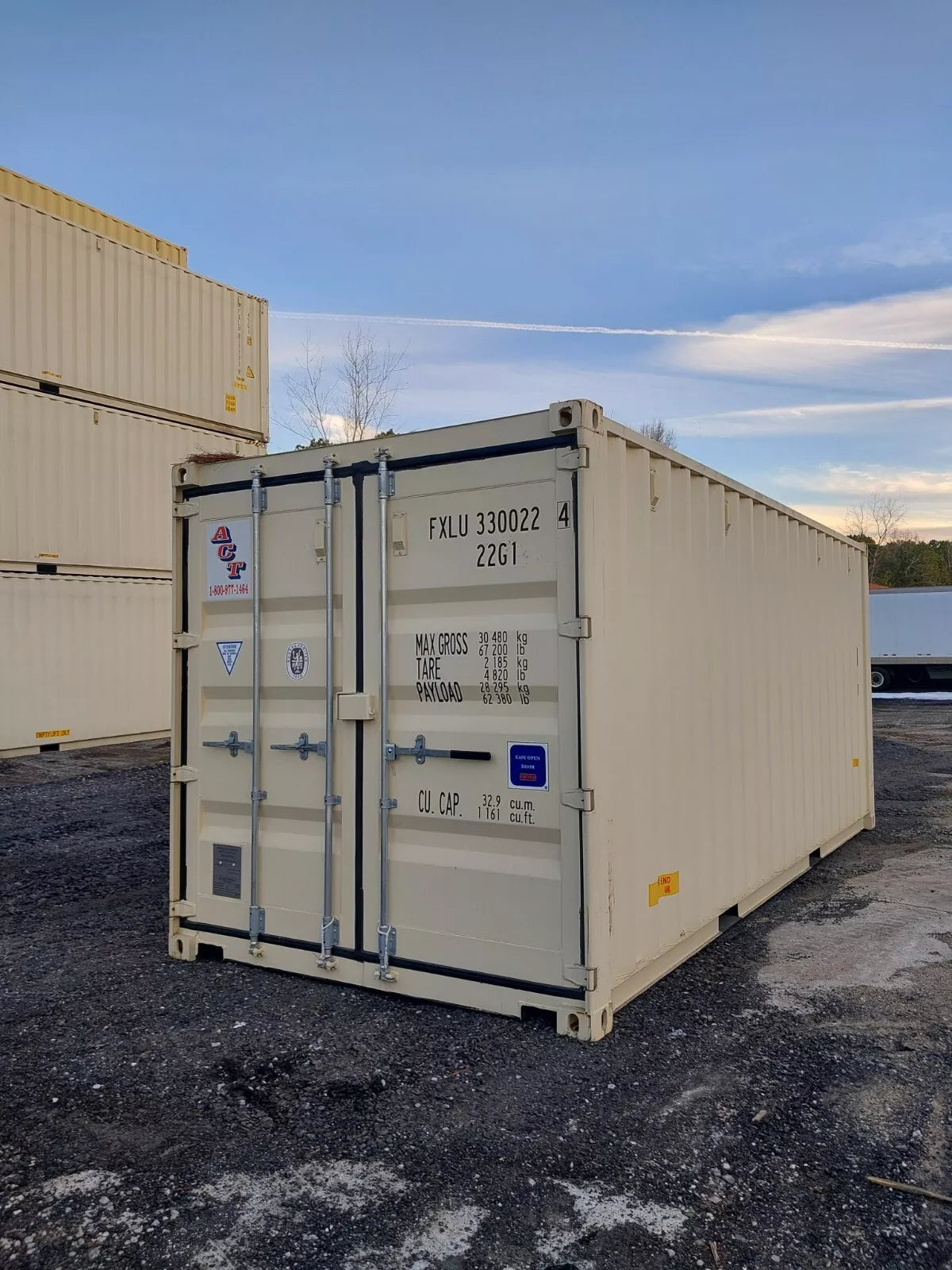 New One-trip 20′ Storage Container with Man Door. Tri Door. image 2