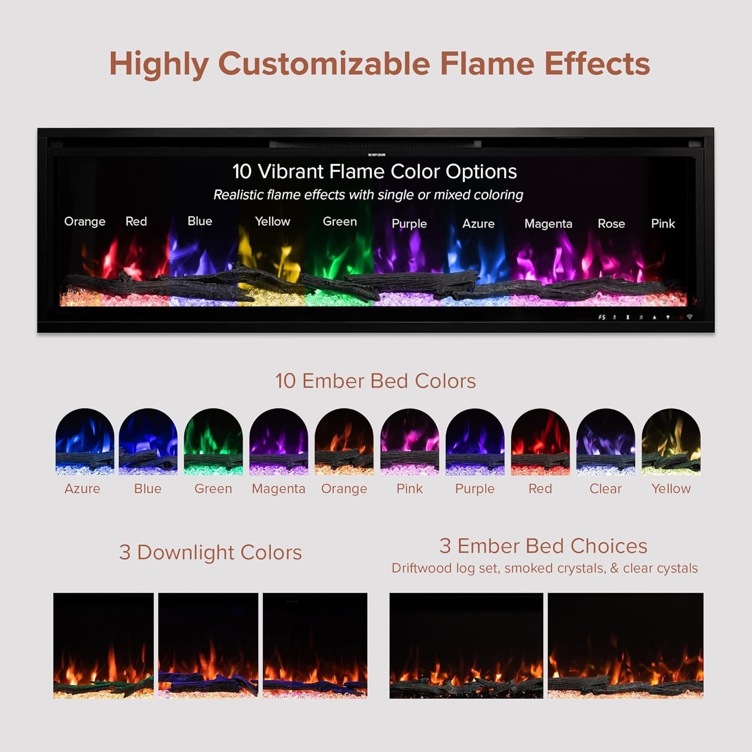 Modern Ember Highmark 60-Inch Smart Linear Electric Fireplace, WiFi & 10-Color Flames image 51