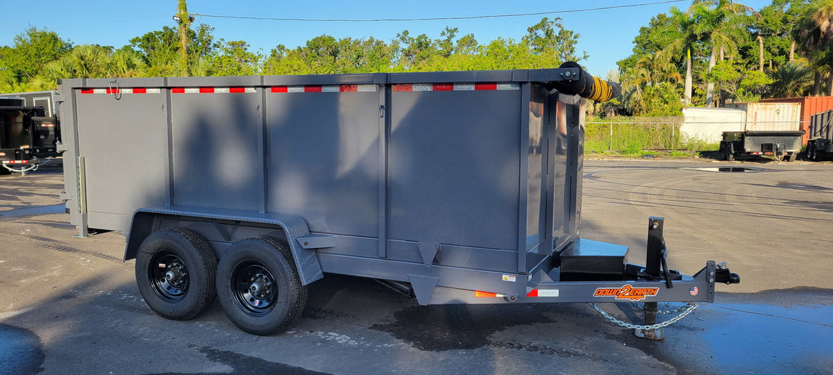 Down to earth d2e 7x14x4 grey dump trailer