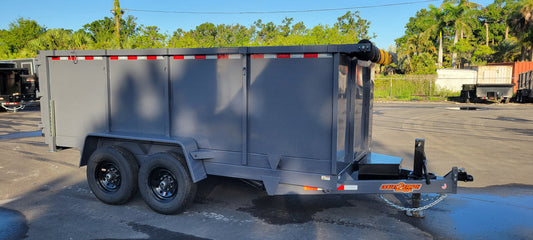 Down to earth d2e 7x14x4 grey dump trailer
